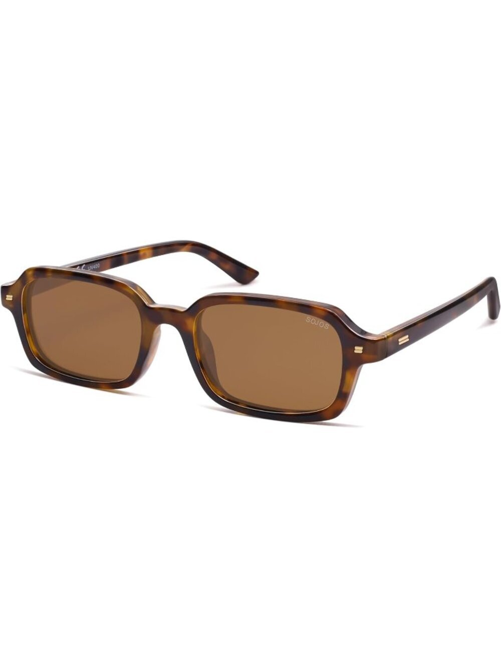 Women's Brown Retro Fashion Thin Slim Trendy Rectangle Polarized Sunglasses